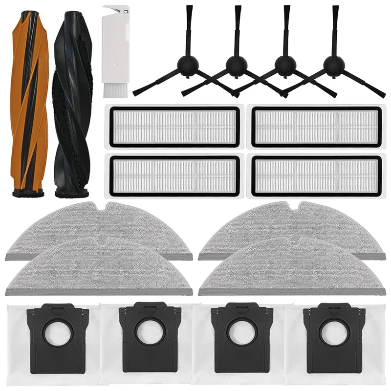 AC39-19PCS ل Dreame D20 Plus روبوت فراغ الملحقات استبدال أجزاء الجانب الرئيسي فرش مرشحات ممسحة الملابس أكياس الغبار