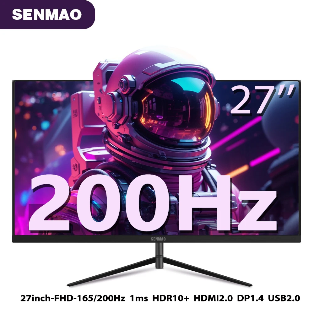 

Monitor 27 inch - 200Hz/144Hz Flat Screen Computer Gaming Response Rate 1-2ms HDMI/DP-1920*1080 165HZ Black