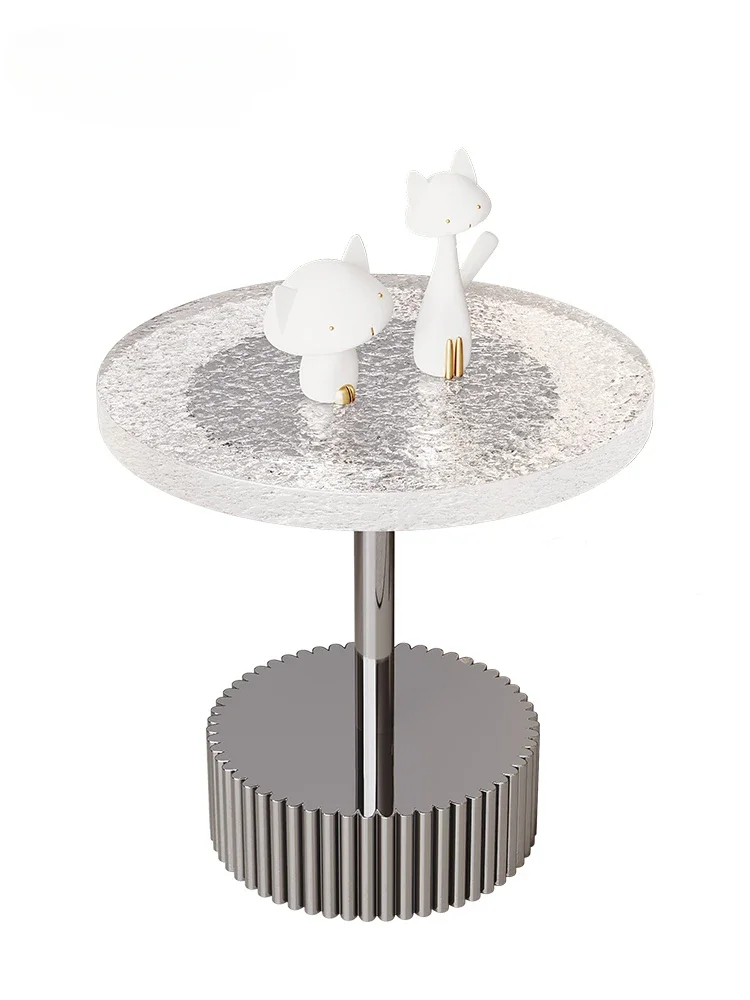 

Italian Light Luxury Crystal Edge Table Small Unit Living Room Minimalist High end Water Wave Glass