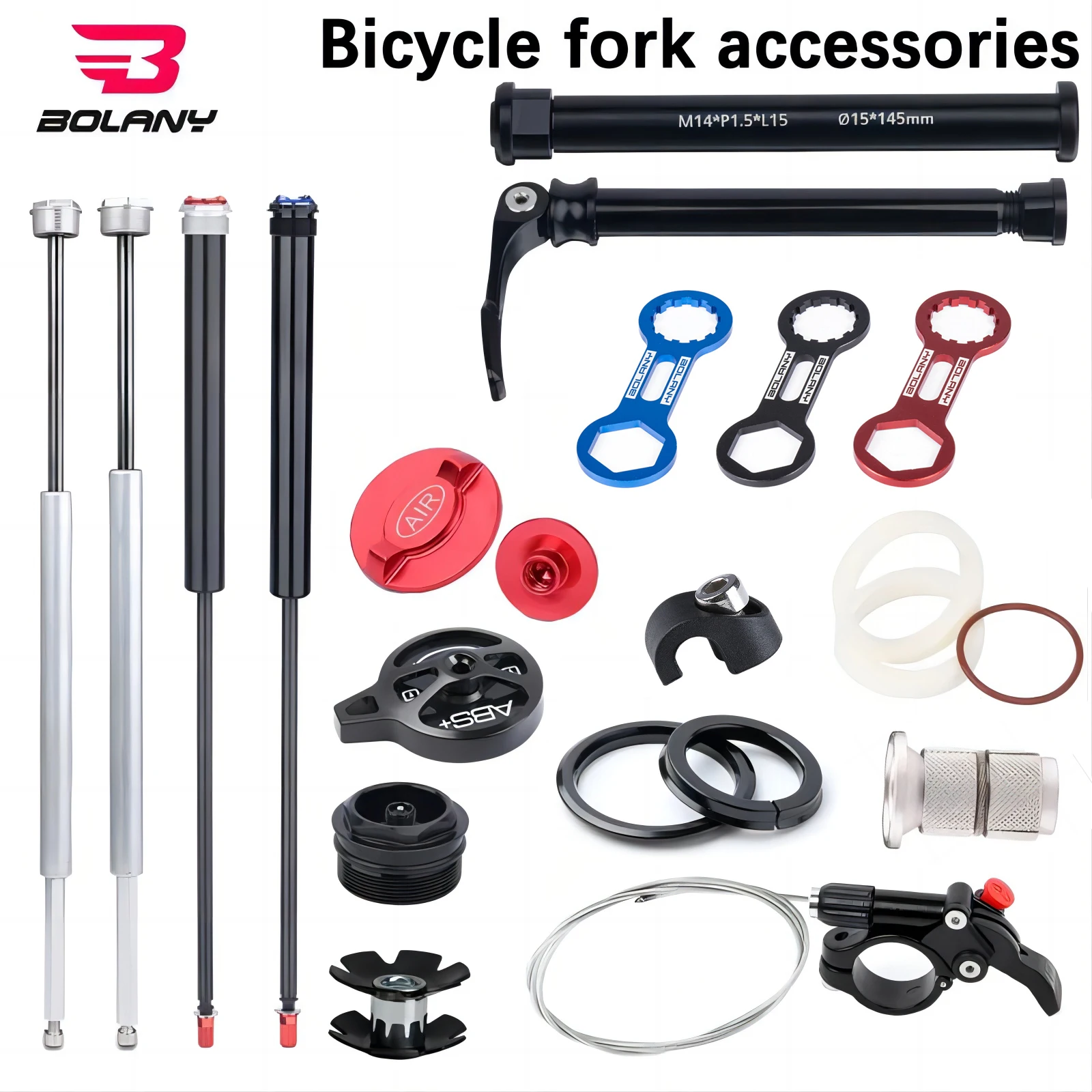 Bolany Bicycle Fork Accessories Wire controller Barometric bar Barrel shaft rod Oil pressure rod Expansion core Conversion base