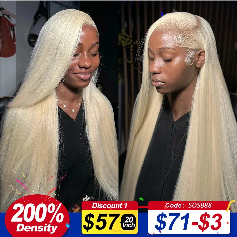 613 Honey Blonde Straight 13x4 HD Transparent Lace Front Wig 30 40 Inch 13x6 Lace frontal Human Hair Wigs Brazilian 250 Density