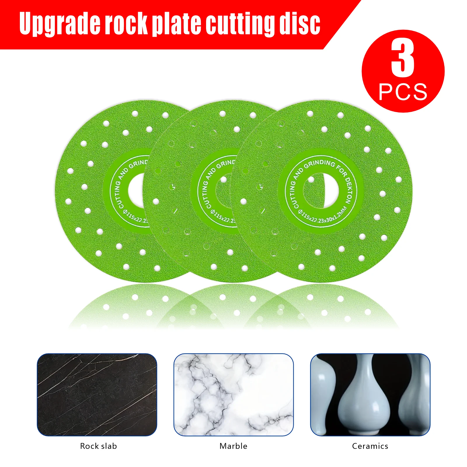 

4.5-inch Diamond Stone Slab Cutting Discs Upgrade for Angle Grinders Glass Cutting Chamfering Saw Blades for Home Improvement