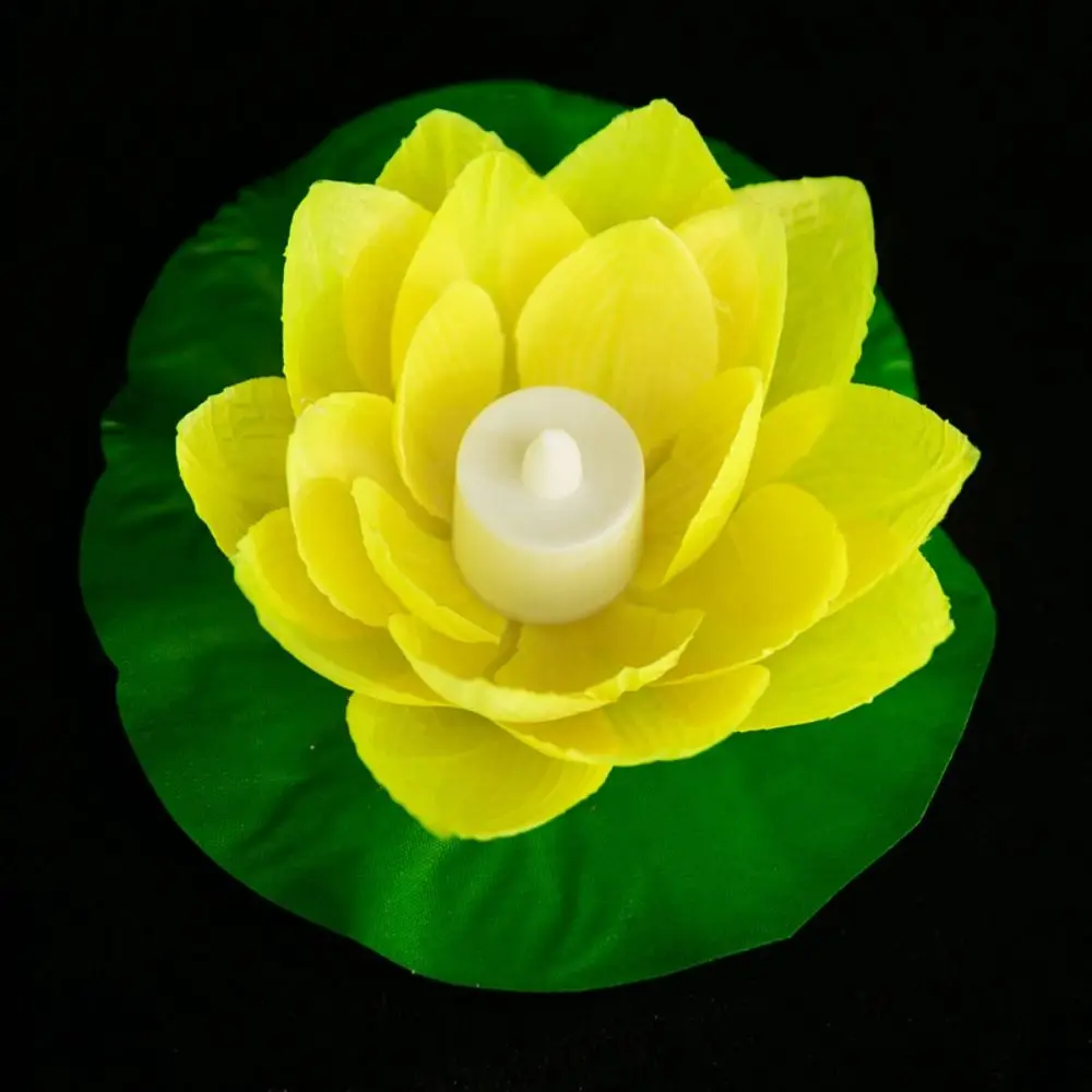 Floating Induction Floating Water Lotus Lamp Waterproof Lotus Artificial Lotus Lamp 19cm LED Electronic Candle Lotus Night Light
