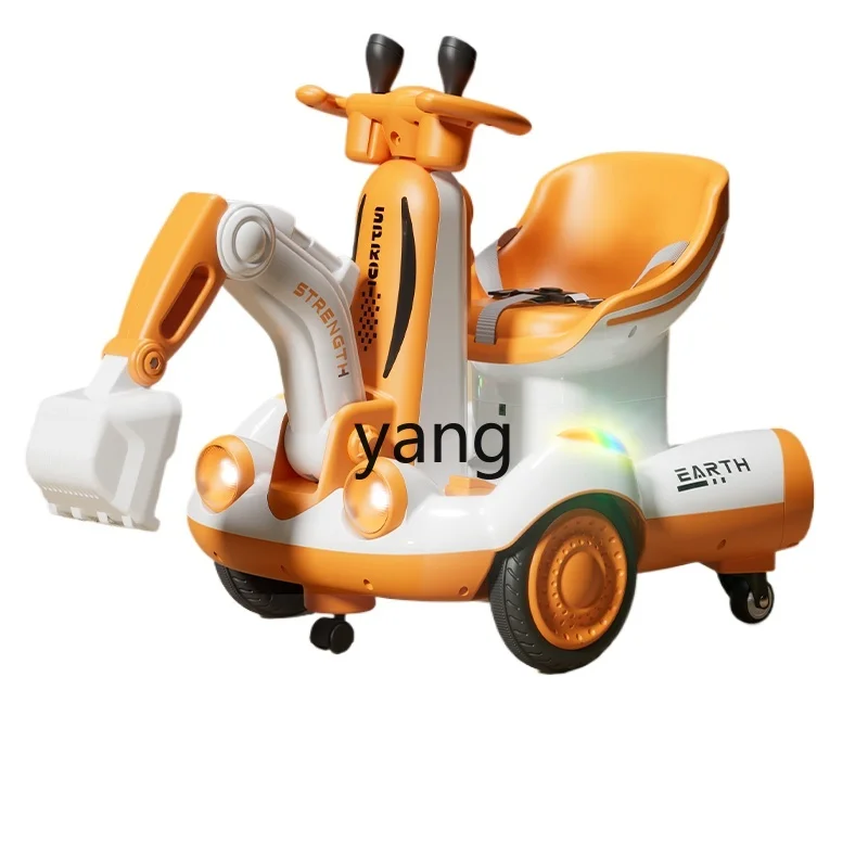 LMM Children's Excavator Portable Electric Digging Hook Machine Children's Large Transfer Car Excavator