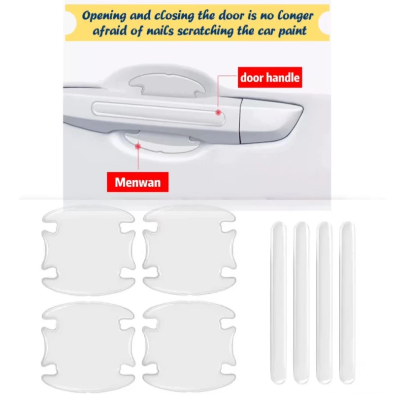 

Carbon Fiber for Car Door Handle Bowl Scratch Protector-Anti-Collision Protective Sticker for Cars-Interior Handle Cover Film