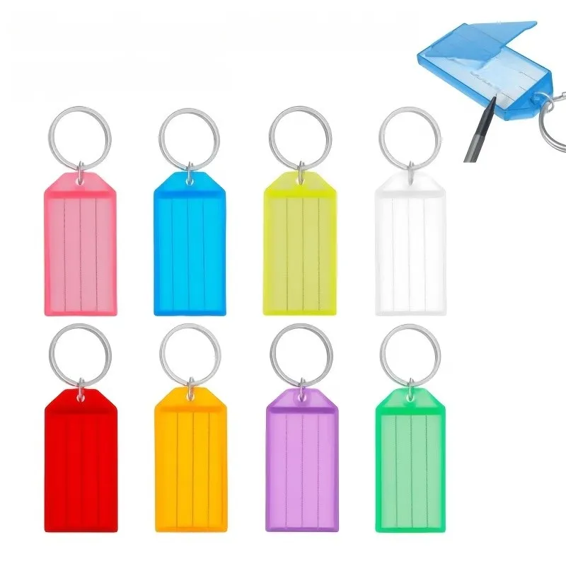 46 pcs Key Identification Tags, Random Color Assortment and Clear Writing Space, ideal for Home Key Sorting