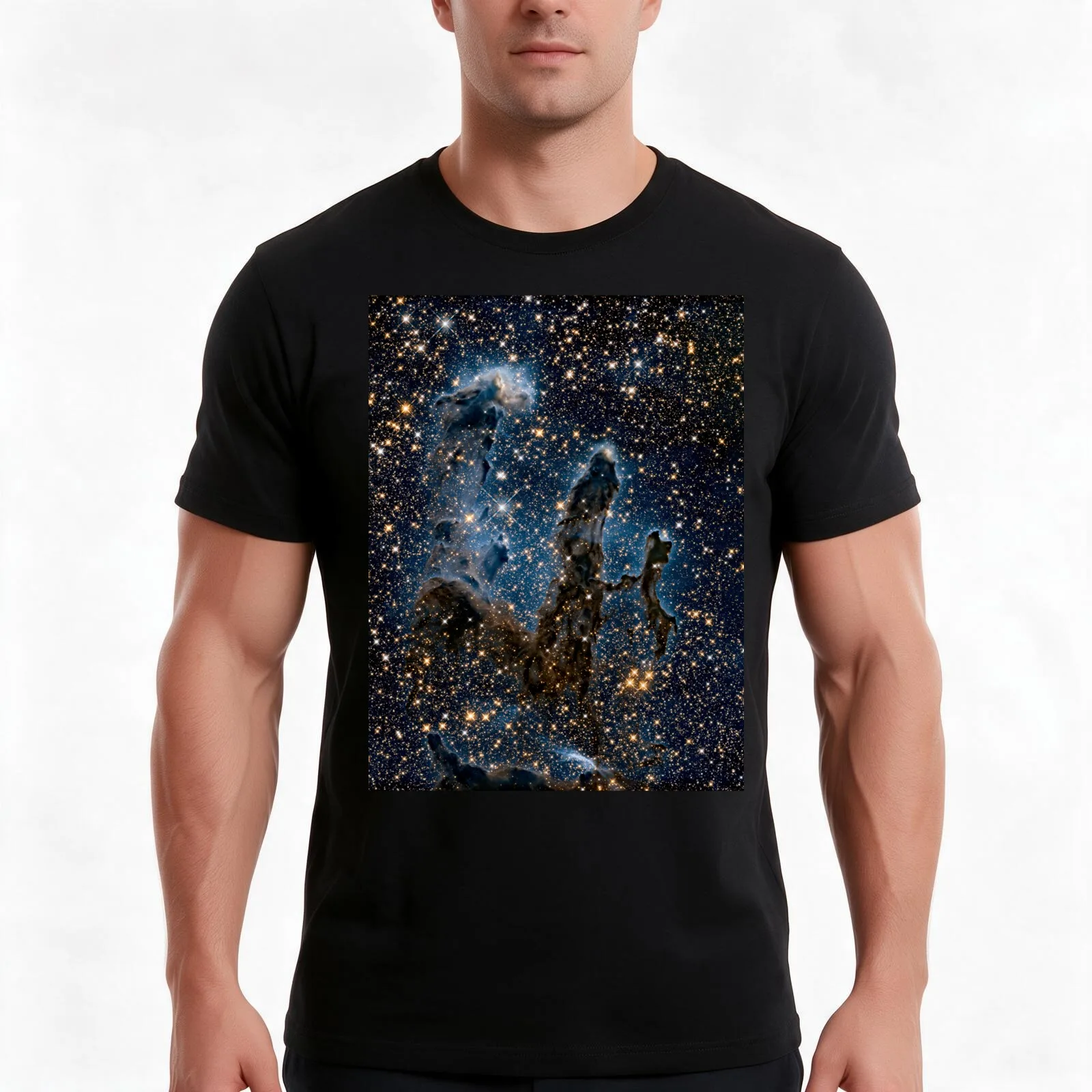 The Pillars of Creation - Eagle nebula T-Shirt, Summer Casual Cotton Tee, Oversized Streetwear Tops, Vintage Graphic Print