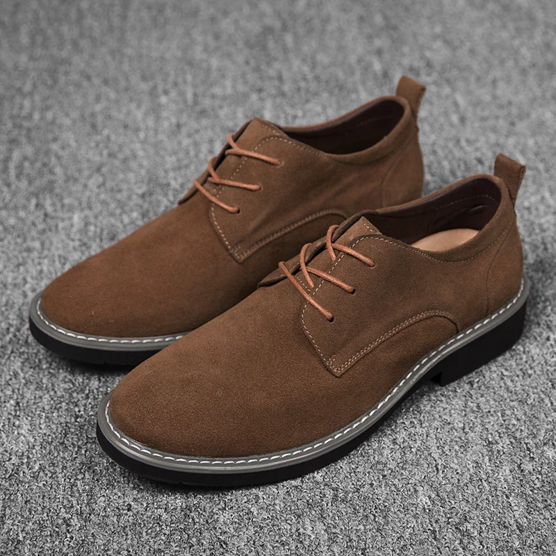

Men Formal Wear Suede Casual Men's Designer Social Solid Color Business Luxury Wedding Low Cut Wedding Shoes Lace Up Solid Color