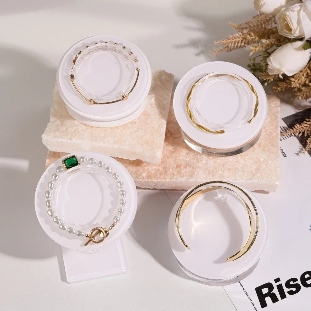 New Acrylic Bracelet Bangle Display Plate Round Transparent Bracelet Organizer Bracelet Photo Props Jewelry Storage Tray