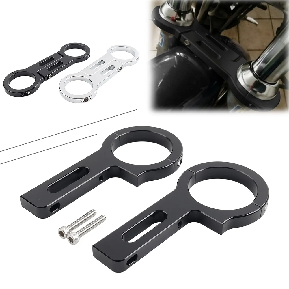 

39mm Front Fork Brace Bracket CNC Black/Chrome For Harley Narrow Glide Sportster XL Super Glide Dyna FXD FXR FXDI FXDS 88-05