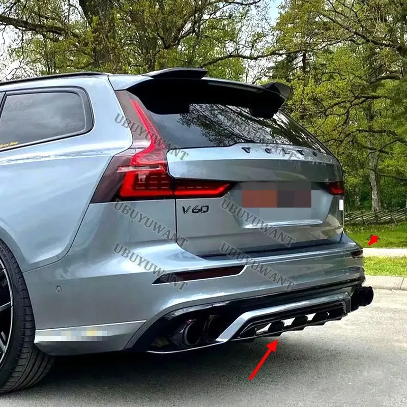 1 Pcs For VOLVO S60 V60 (Only For Sport Style) 2022-2022 Rear Bumper Diffuser Lip Spoiler Car Body Kit Accessories view 4