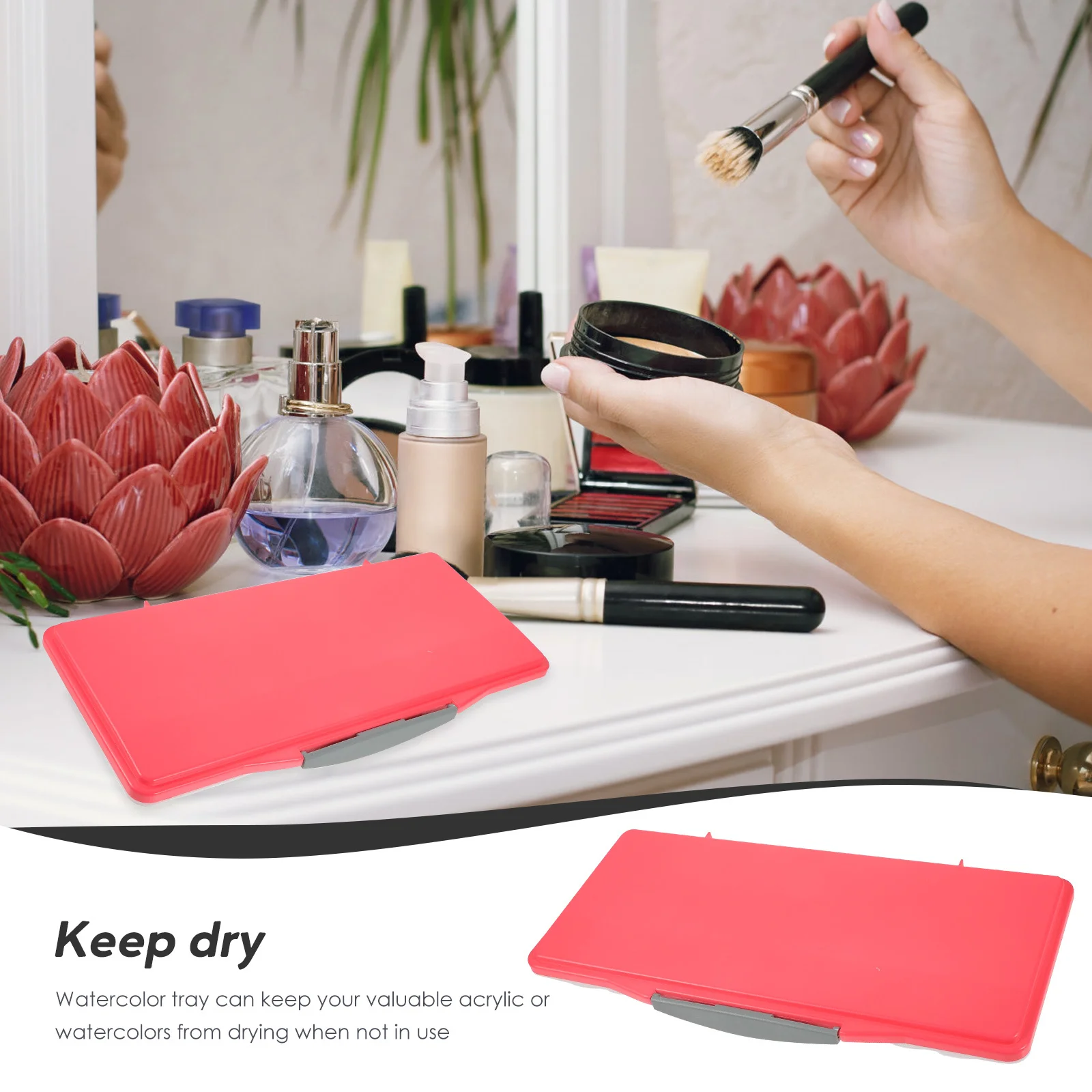 صندوق صبغات ألوان مائية بلاستيكي محمول متين وخفيف الوزن وقابل لإعادة الاستخدام وصينية خلط اللوحة الفارغة وصينية خلط الطلاء #5