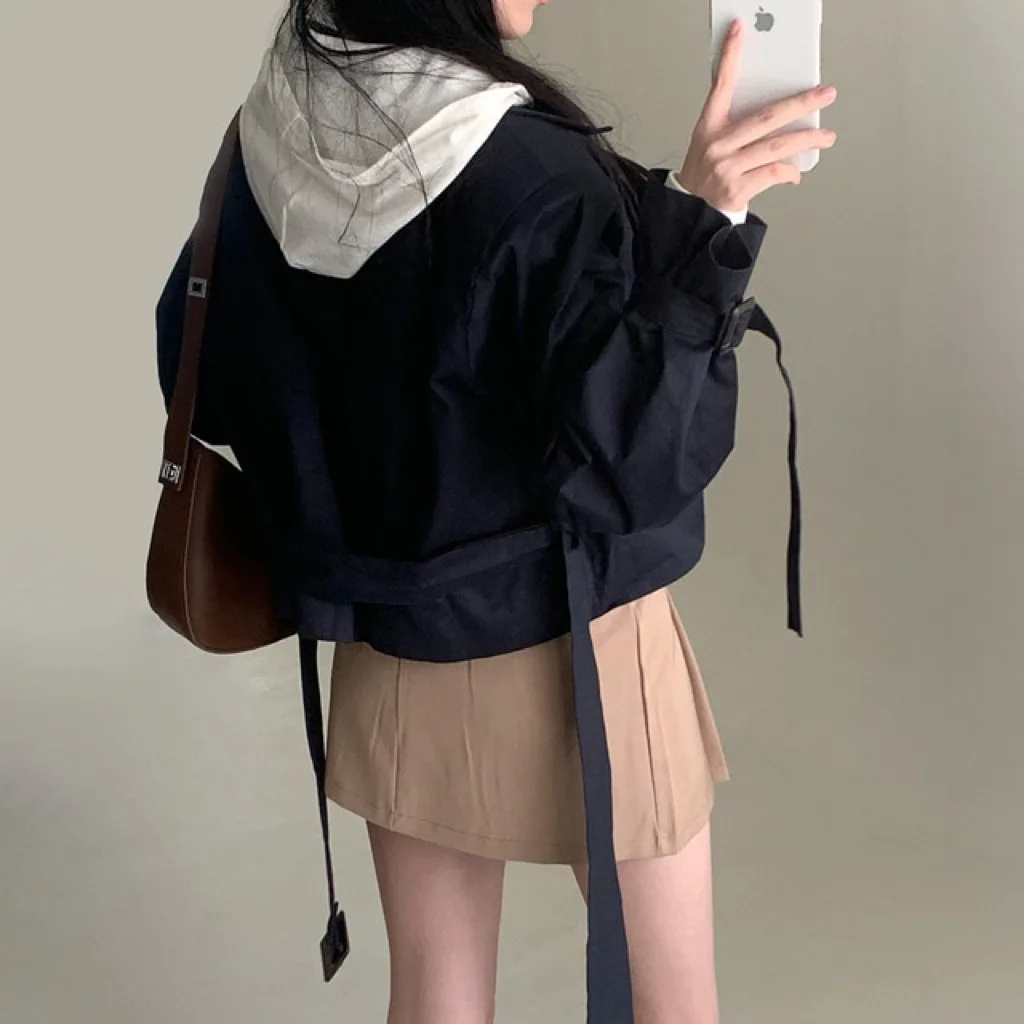 معطف نسائي من Faionable ort Jaet أنيق للخريف والشتاء بياقة وزر واحد وفضفاض معطف طويل Sve #5