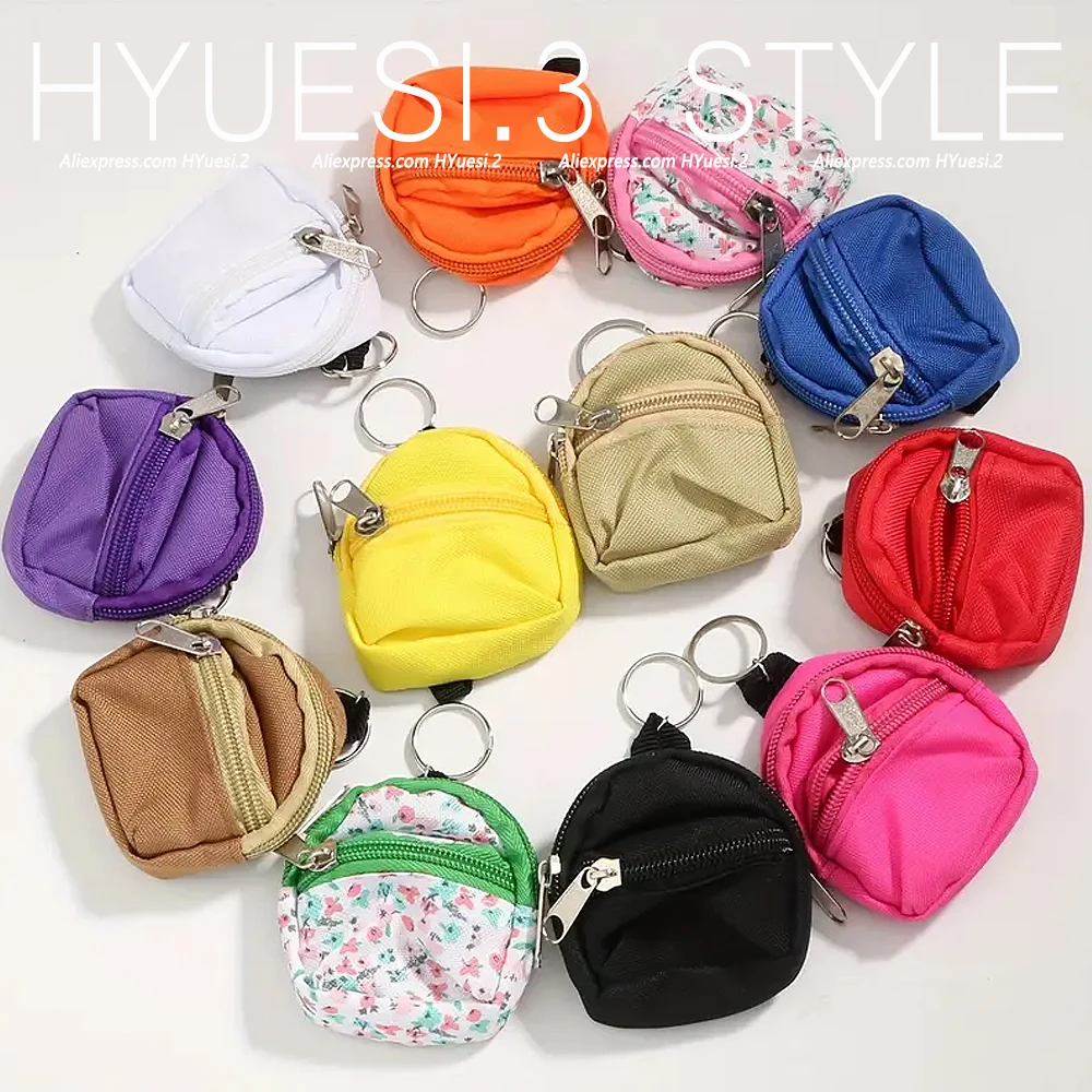 Mini Backpack Keychain Multipurpose Doll School Bag Coin Purse With Zipper For Womens Children Keys Decor Gifts