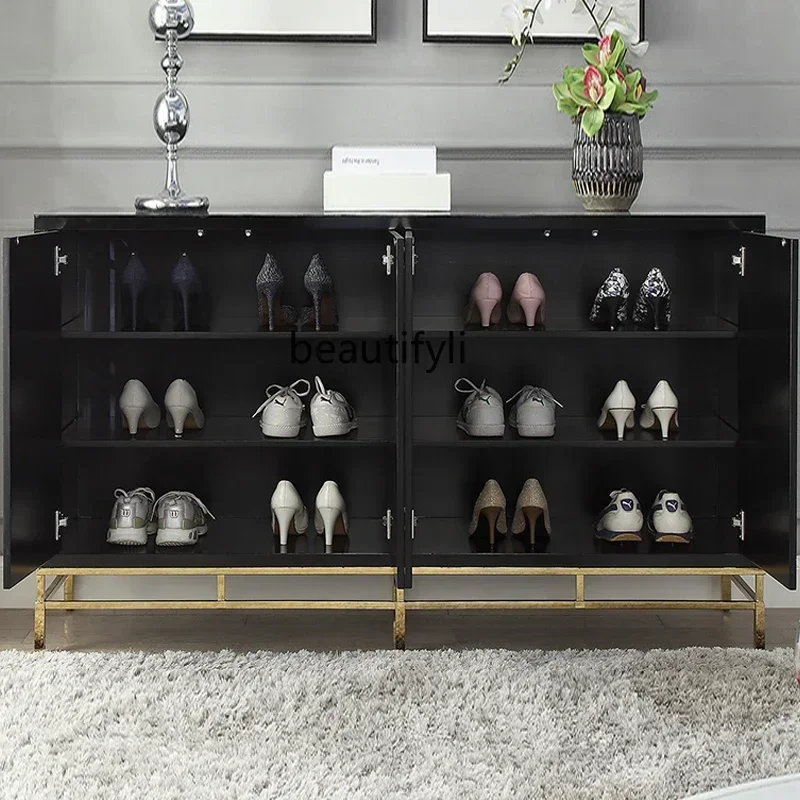 

ss8350 Postmodern light luxury dining side cabinet simple stainle steel dining room decorative locker model room entrance cabine