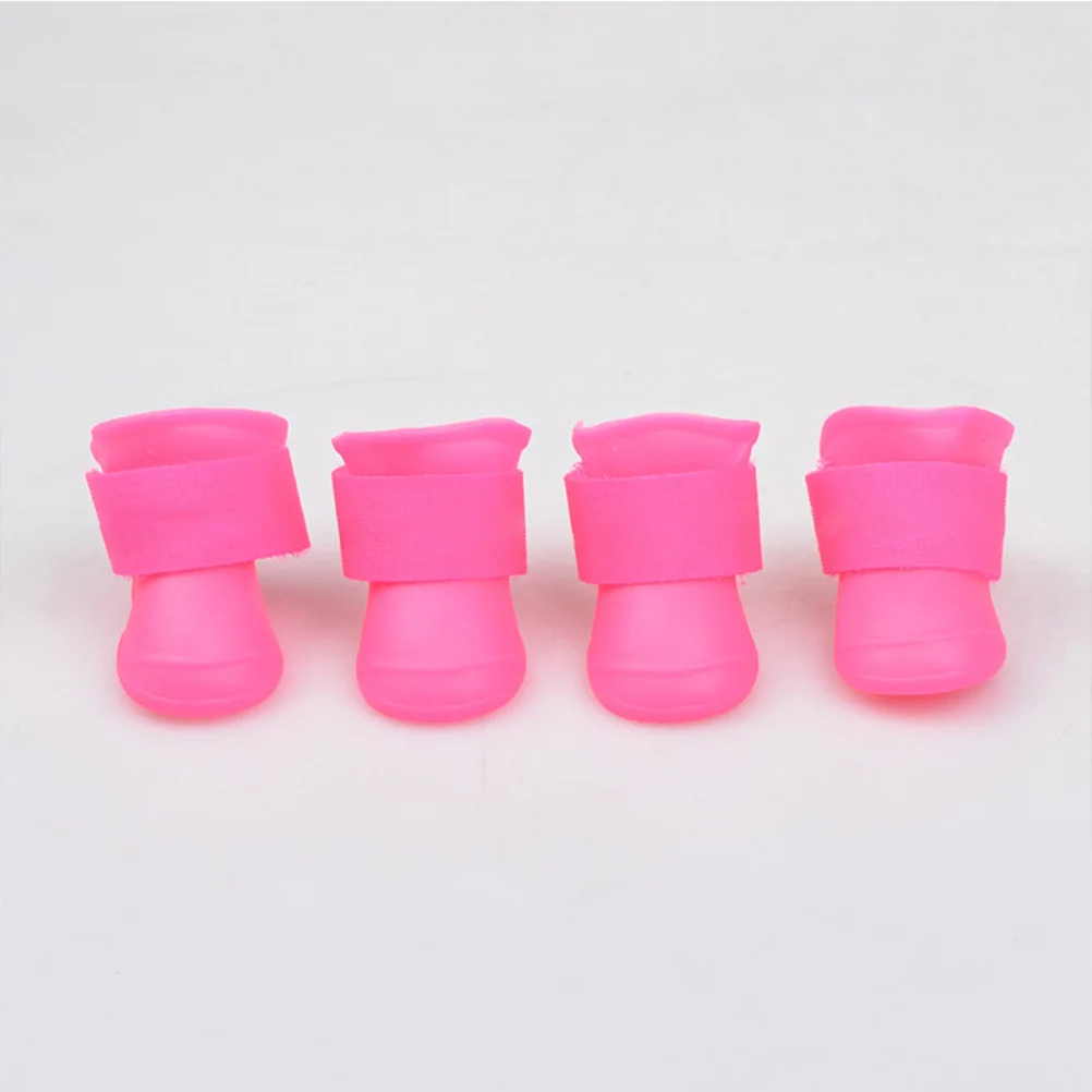 

Candy Color Pet Rain Shoes Pink S PVC Flexible Waterproof Anti-Slip Easy to Wear Comfortable Protects Feet on Wet Surfaces