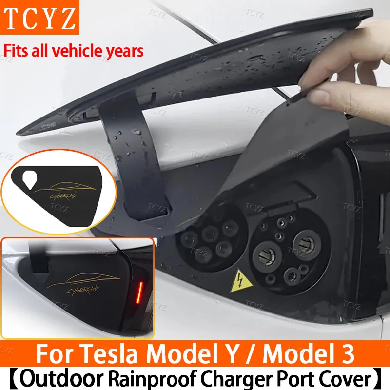 Charger Port Rainproof Dustproof Cover for Tesla Model 3/Y Model 3 Highland Model Y Juniper Silicone Outdoor Protection Cover