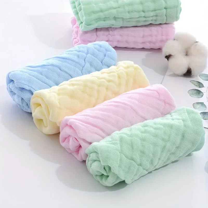 30*30CM 6Layer Soft Cotton Gauze Baby Cotton Cartoon Face Towel Children's Square Handkerchief Saliva Towel 2024 New