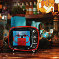 Divoom TIVOO Pixel TV Bluetooth Wireless Speaker Portable Retro DIY LED Display Television Shape Art Speaker Alarm Clock Gift