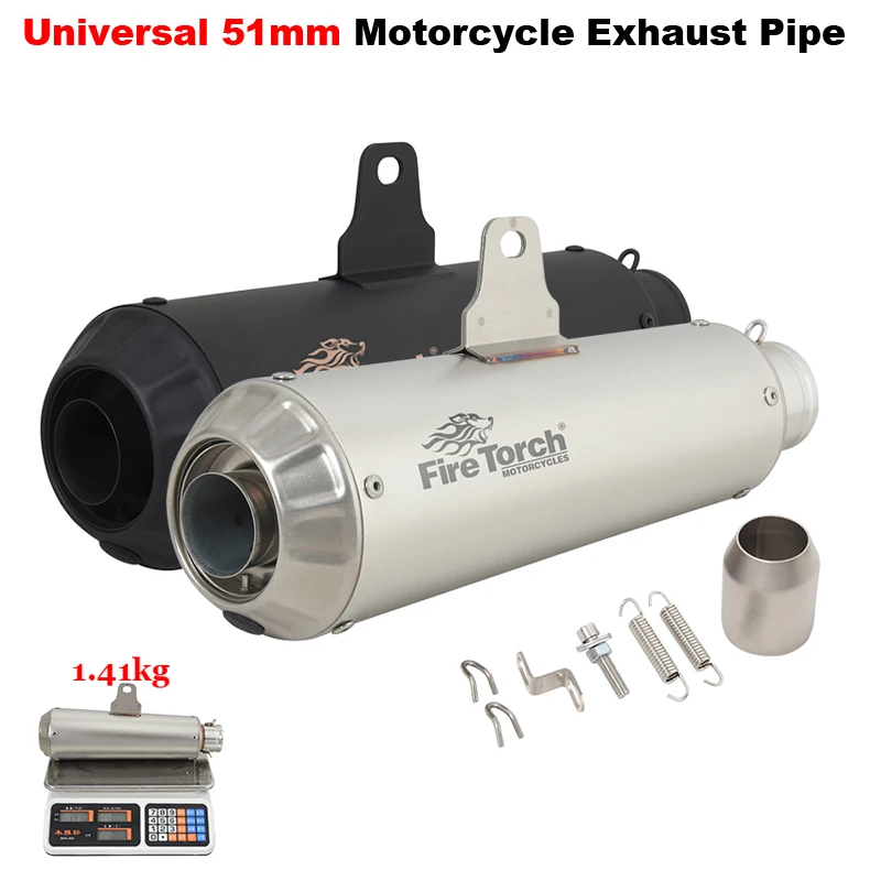 

51mm Universal Motorcycle Exhaust Escape System Muffler Motocross Slip-On For MT09 CB1000R Z900 S1000RR R1M KTM 790 MT10 MT09