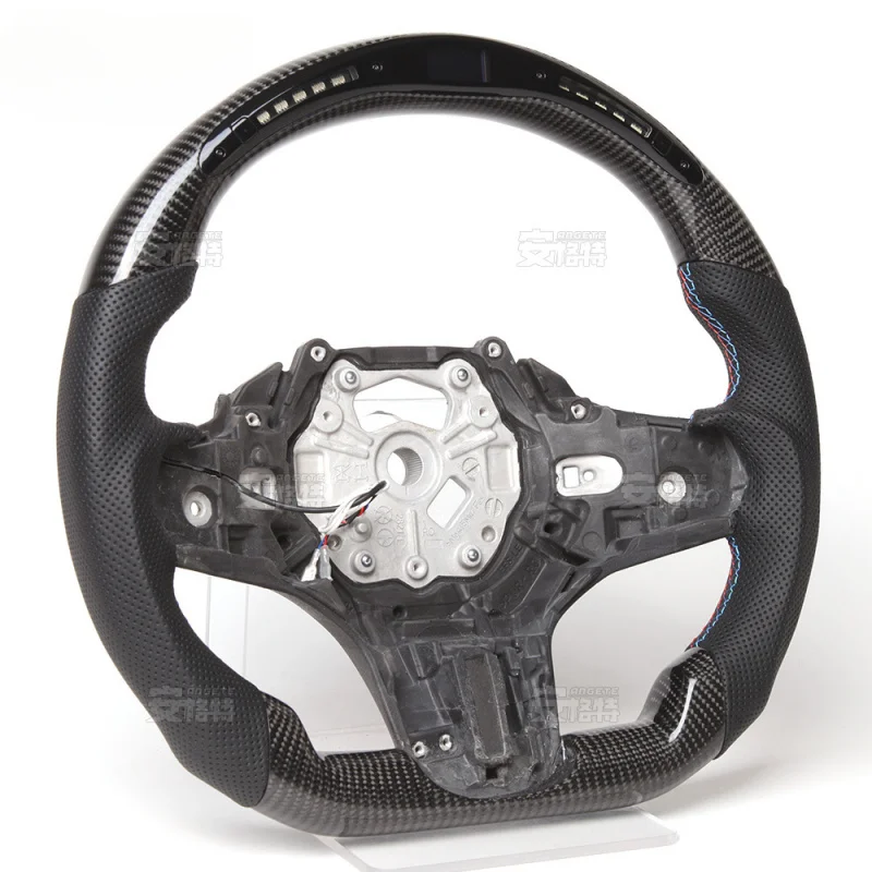 For BMW X3/X5 Carbon Fiber Smart Multi-Function LED Sport Steering Wheel (Custom Modified Part)