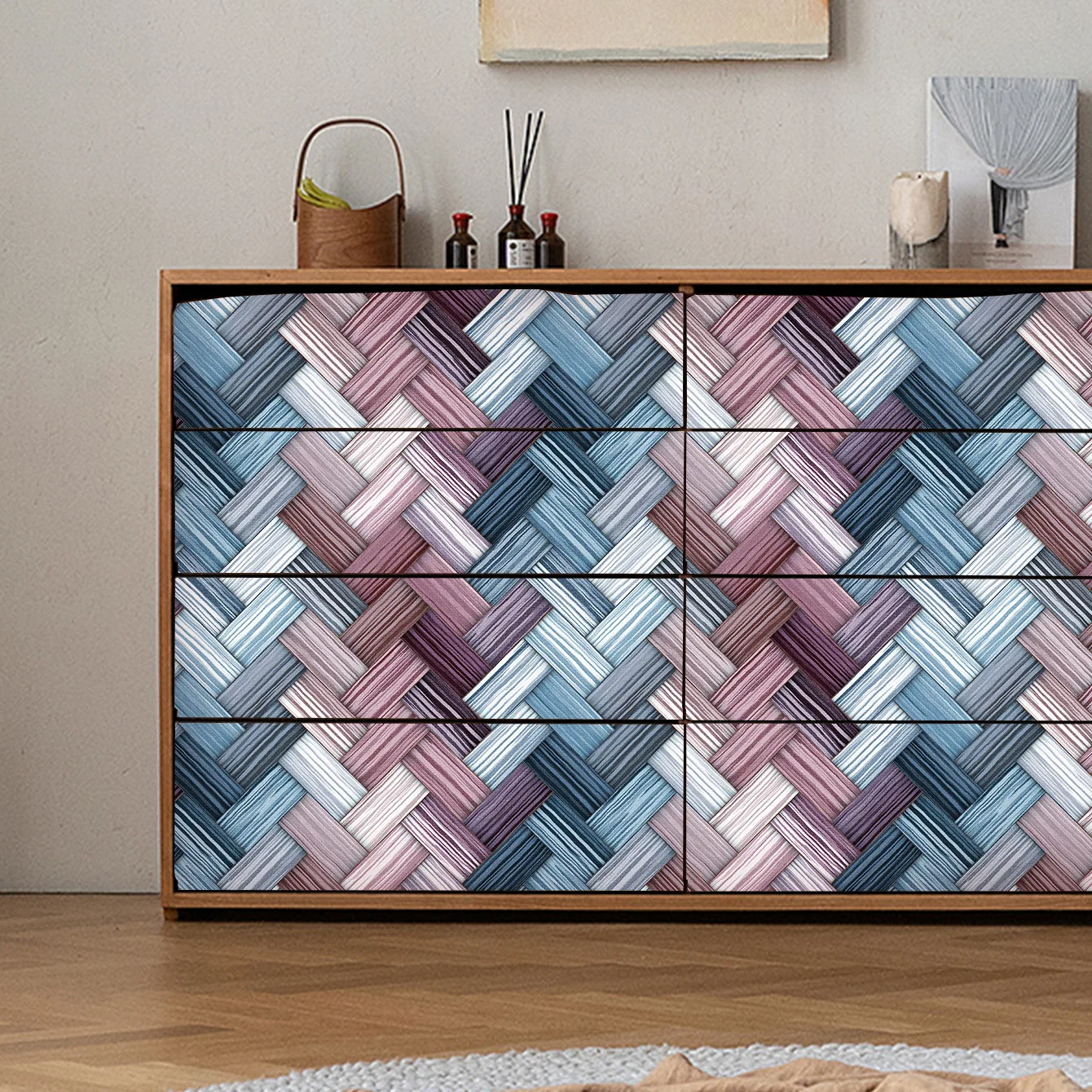 Peel and Stick Rattan Wallpaper Bedroom Accent Wall Removable Contact Paper for Cabinets Bathroom Furniture Shelf Liner
