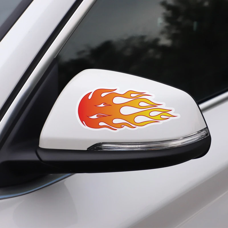 Popular Cool Little Flame Car Sticker Covering Scratches Motorcycle Helmet Decoration Sticker Handsome Car Reflector Decoration