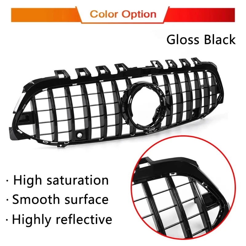 Front Grille Grill GT Style For Merce des Ben z A-Class W177 2019~2022 A200 A250 A35 A180 Front Hood Grille Racing Bumper Grill