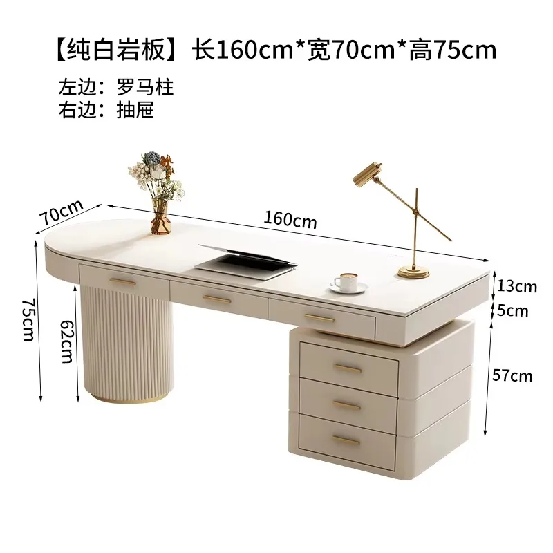 Design Nordic Office Desk White Storage Crafts Reception Organizers Drawer Modern Study Scrivania Trendy Furniture