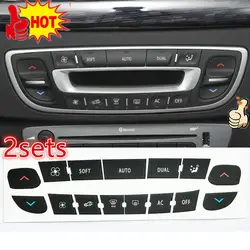 2Set Of Stickers For Renault Megane/ Master/ Scenic IIICD Radio Audio Button Repair Decals Stickers Car Accessories