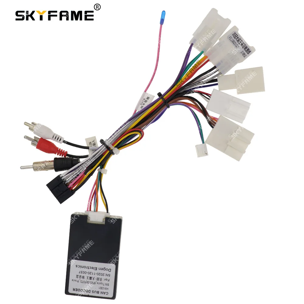 

SKYFAME 16Pin Car Wiring Harness Adapter With Canbus Box Decoder Android Radio Power Cable For Toyota Previa Estima Tarago