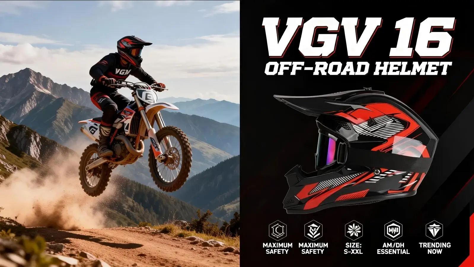 

Мотошлем VGV 16 2026, сертифицированный DOT, для бездорожья, купите шлем с бесплатным снаряжением, шлем для мотокросса/даунхилла, корпус из ABS-пластика