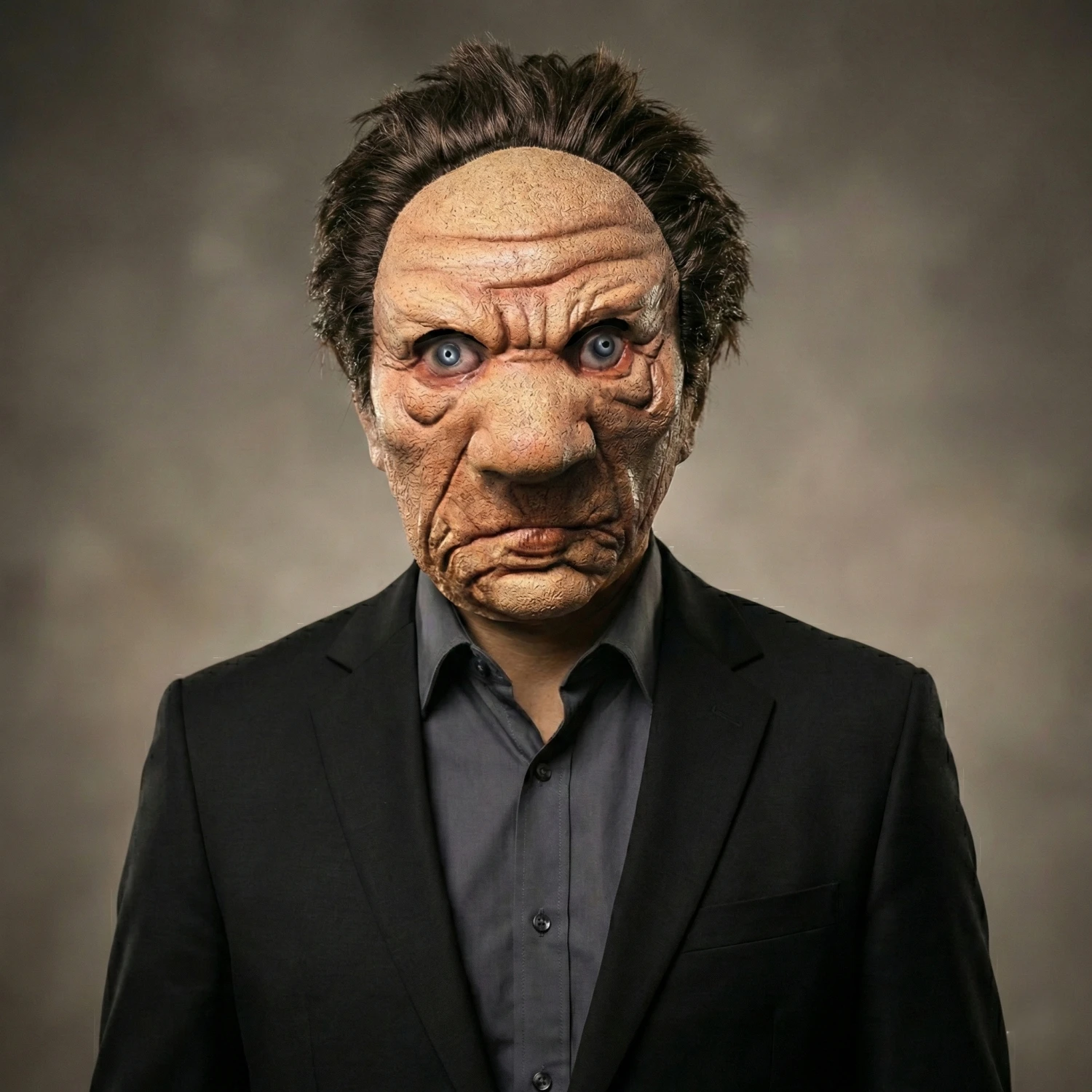 

Adult Angry Old Man Latex Mask with Wig Strong Papa's Rubber Mask for Stage Performances And Parties