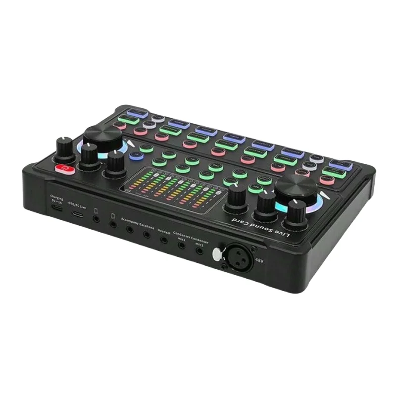 Wholesale M3A Sound Card Microphone Set Wireless White+Black 48V   o Interface Mixing Console   o Mixer Phone PC Recording