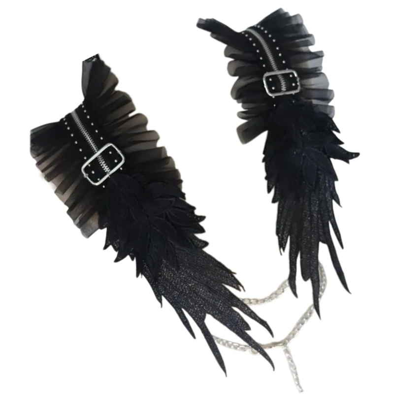 SZL Charm Angel Wing Suspensórios renda Steampunk estilos vintage alça ombro para cosplay entusiastas da