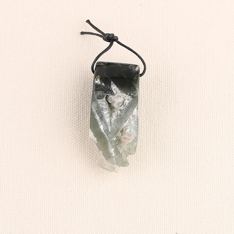 Raw Ghost Quartz  Pendant – Natural Mineral Specimen with Unique Clarity and Form