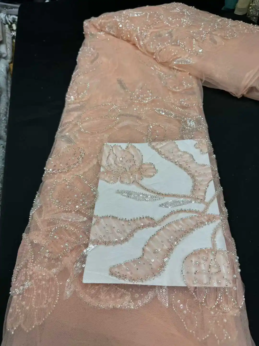 

5 ярдов роскошная африканская кружевная ткань с блестками для жениха, высокое качество, французская нигерийская кружевная ткань с бисером для свадебного платья