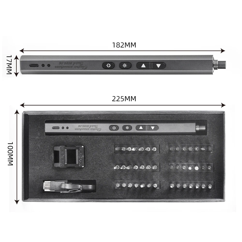 Kit de destornilladores de precisión eléctricos 44 en 1, brocas de acero magnéticas tipo C, iluminación para hogar inteligente, PC, reparación de teléfonos, herramienta de desmontaje