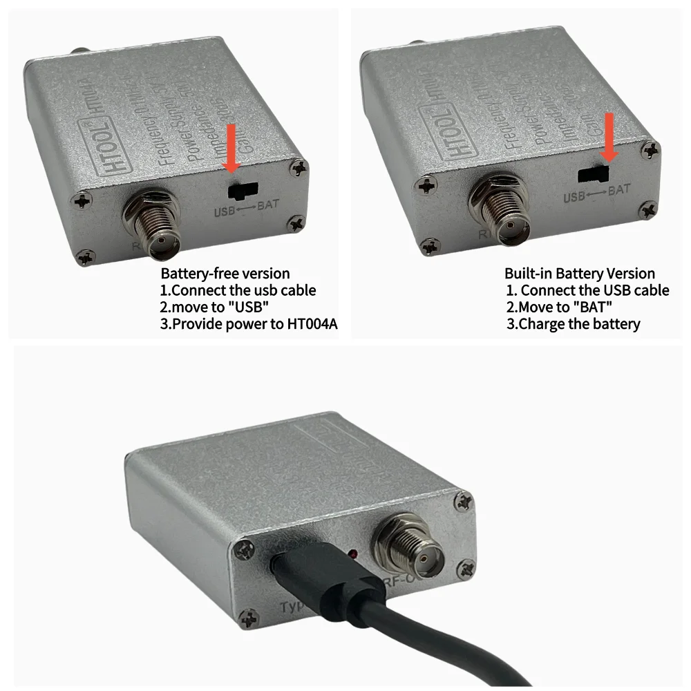 Imagem -04 - Amplificador de Baixo Ruído de Bateria Ht004a 0.1mhz6ghz 30db Alto Ganho Lna para Ondas Curtas Rádio fm Módulo Pré-amplificador de Potência rf