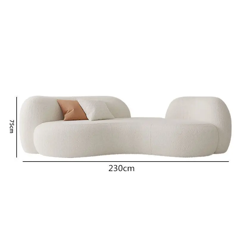 Cream wind, lamb wool sofa, special-shaped simple living room small apartment sofa