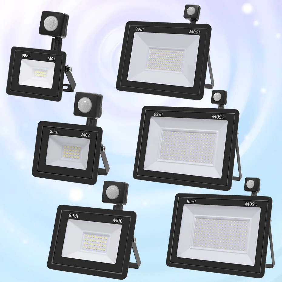 LED Motion Sensor Light 150W Outdoor Flood Light 5000 Lumens 6000K LED Security Light 220V IP66 Waterproof for Overhead Lighting