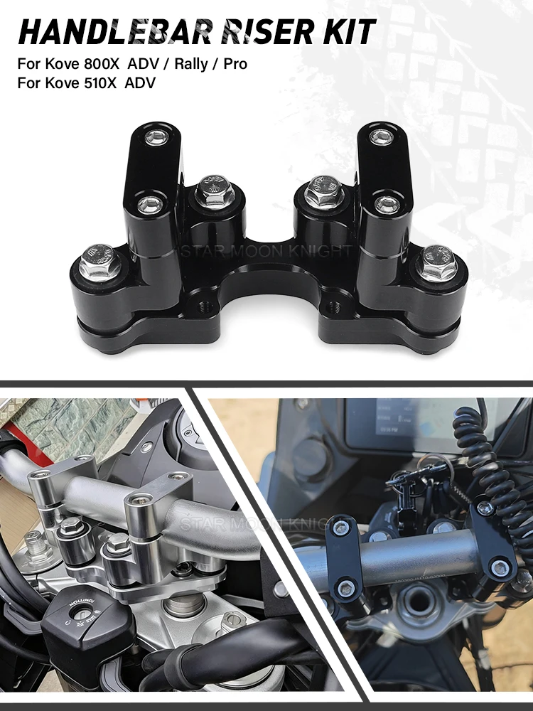 Kit d'amortisseur de direction pour moto KOVE 800X Adv Rally Pro 510X Adv, adaptateur de montage de pince de guidon en aluminium