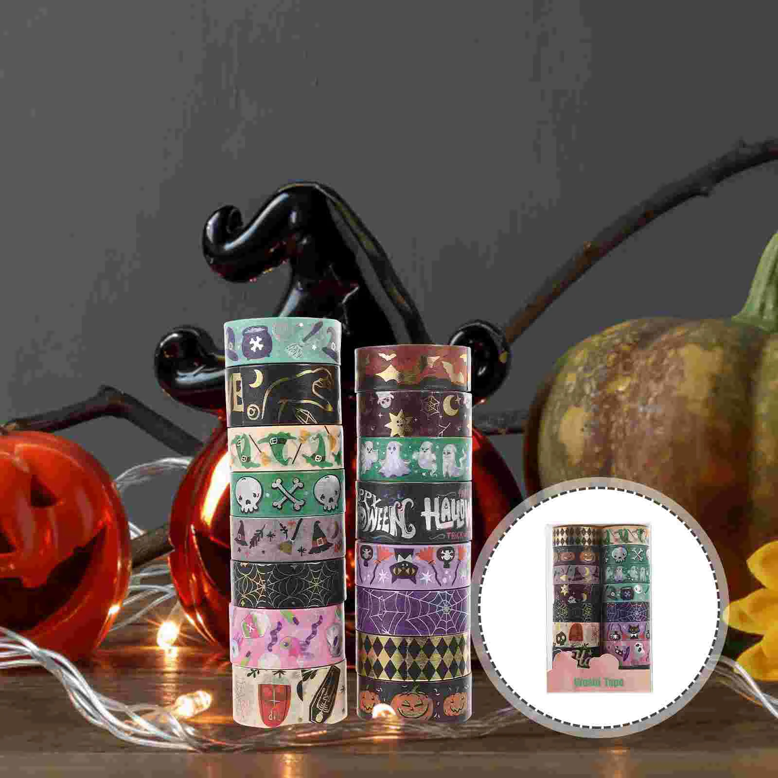 16 rotoli di nastro adesivo Washi per Halloween Nastro Washi per album fai da te Tema Halloween Nastro Washi Decor carino nastro washi