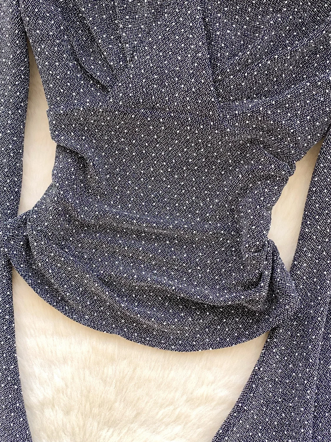 Ele Cross V-ne Bell Sve Plisado Slim Fit Mujer irt Commute Sle Adelgazante Versátil Largo Sve Fibra de poliéster