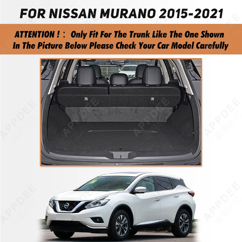 Auto Full Coverage Trunk Mat For Nissan MURANO 2015-2021 20 19 18 17 16 Car Boot Cover Pad Cargo Interior Protector Accessories