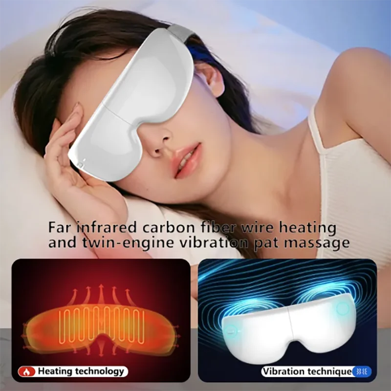 Ohio eur intelligent pour les yeux, compresse chaude vibrante, airbag, massage de la fatigue oculaire, amélioration du sommeil, relaxation, anti-sac oculaire, Bluetooth