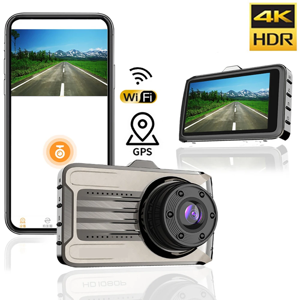 

4K 2160P Car DVR GPS Wifi Dash Cam Rear View Reverse Camera Video Recorder Dashcam Vehicle Black Box Registrator Car Accessories