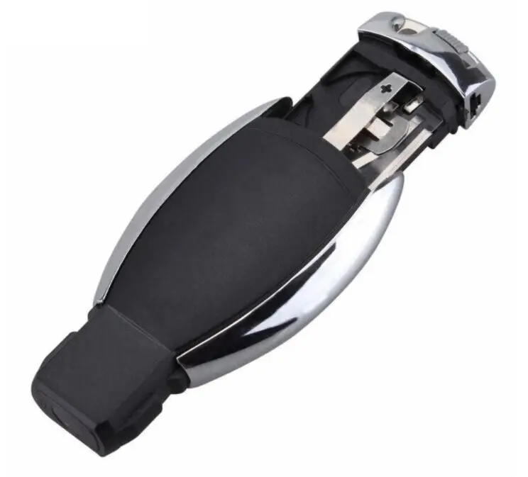Replacement For Mercedes Key 3 Button, 2 Batteries Slot Key Fob Casing