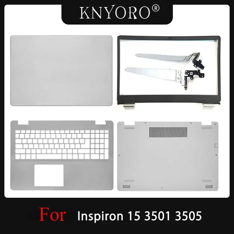 Original New For Inspiron 15 3501 3505 Laptop LCD Back Cover Front Bezel Palmrest Housing Cover Bottom Case Silver 09F6PT 064D8T
