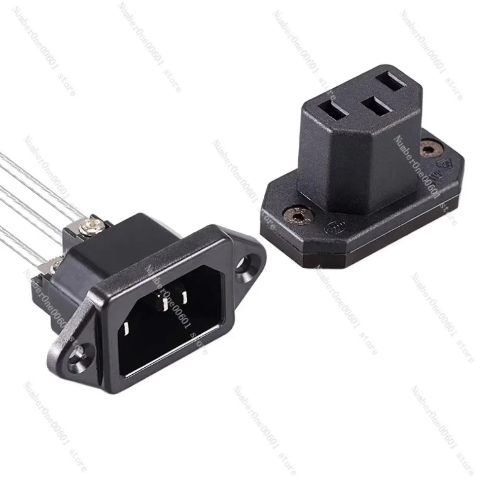 Power cord extension cable computer 90 degree elbow three hole ultra-thin male and female plug computer c13 to c14(length 0.6m)